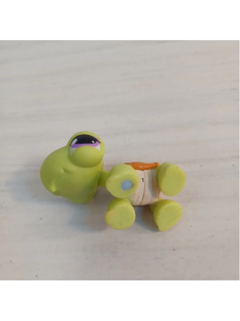 Authentic Littlest Pet Shop LPS Turtle #350 Green Yellow Purple Eye